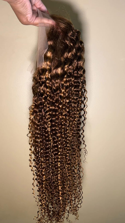 13x6 Chocolate kinky curly unit 200%